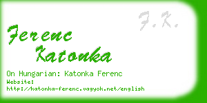 ferenc katonka business card